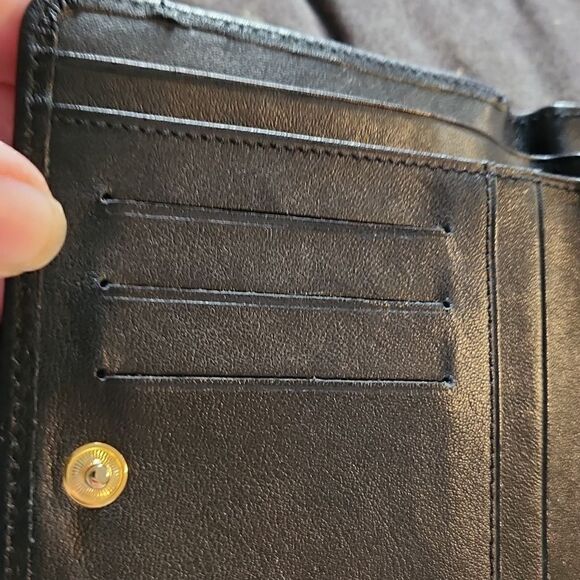 Italian black wallet bramani Italian design with snap and zipper section EUC - Picture 12 of 12